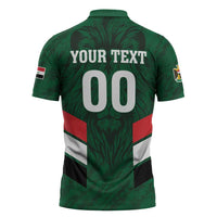 Custom Football 2026 Iraq Zipper Polo Shirt Go Lions of Mesopotamia