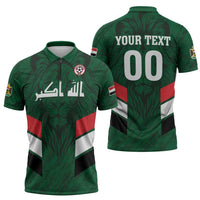 Custom Football 2026 Iraq Zipper Polo Shirt Go Lions of Mesopotamia