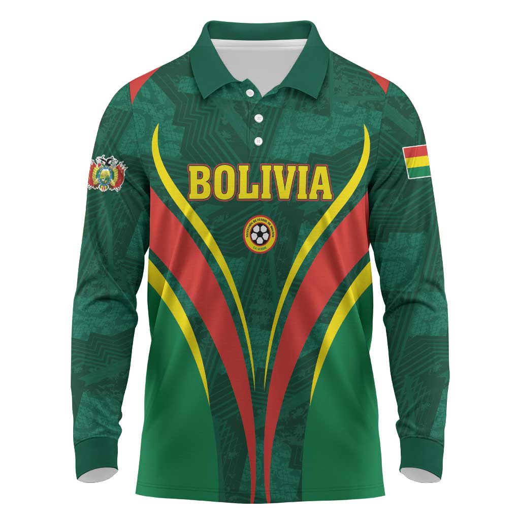 Custom Football 2026 Bolivia Long Sleeve Polo Shirt La Verde Come On