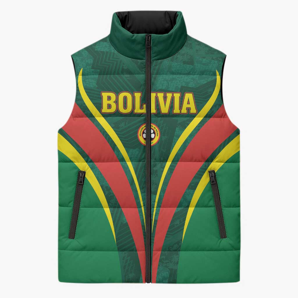 Custom Football 2026 Bolivia Sleeveless Puffer Jacket La Verde Come On