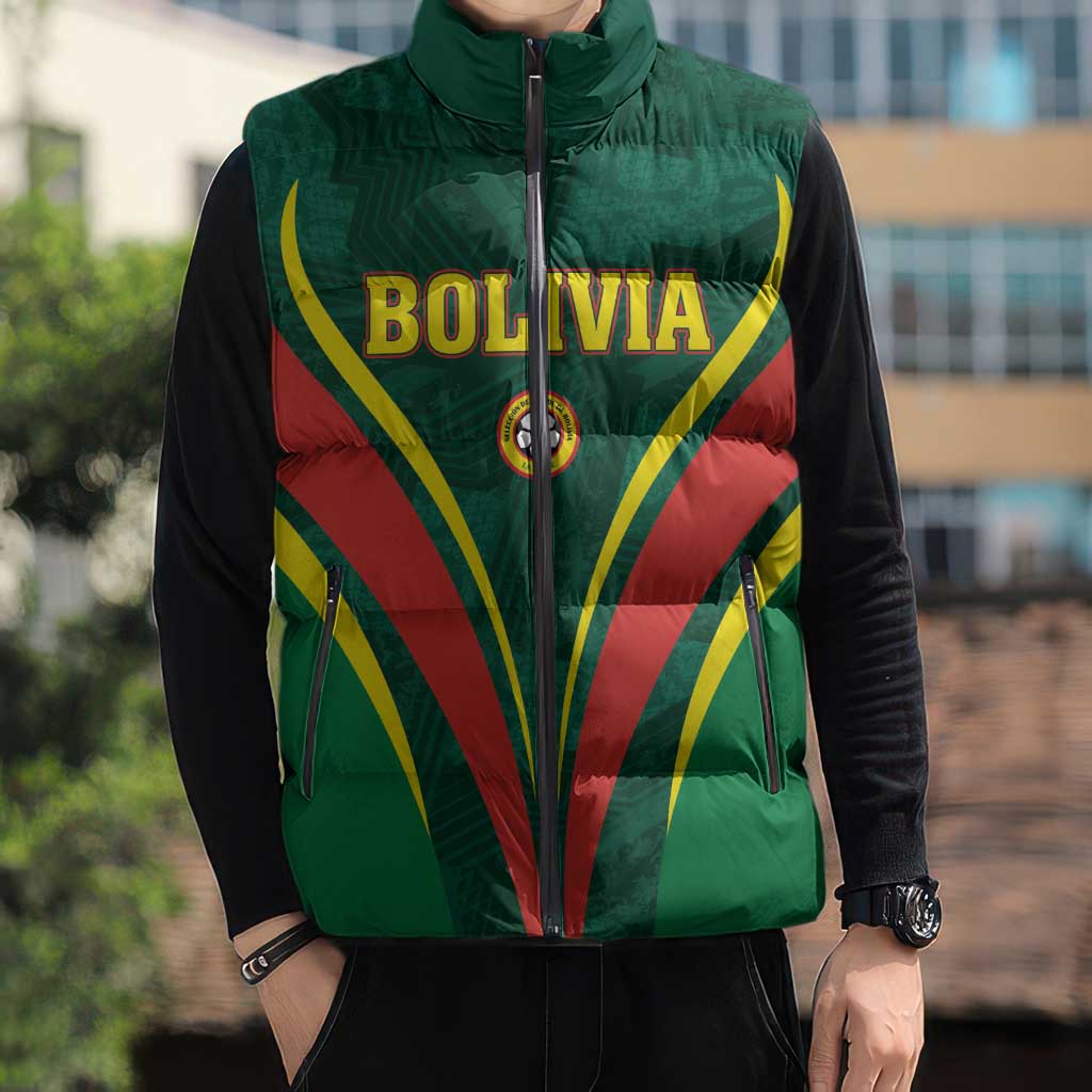 Custom Football 2026 Bolivia Sleeveless Puffer Jacket La Verde Come On