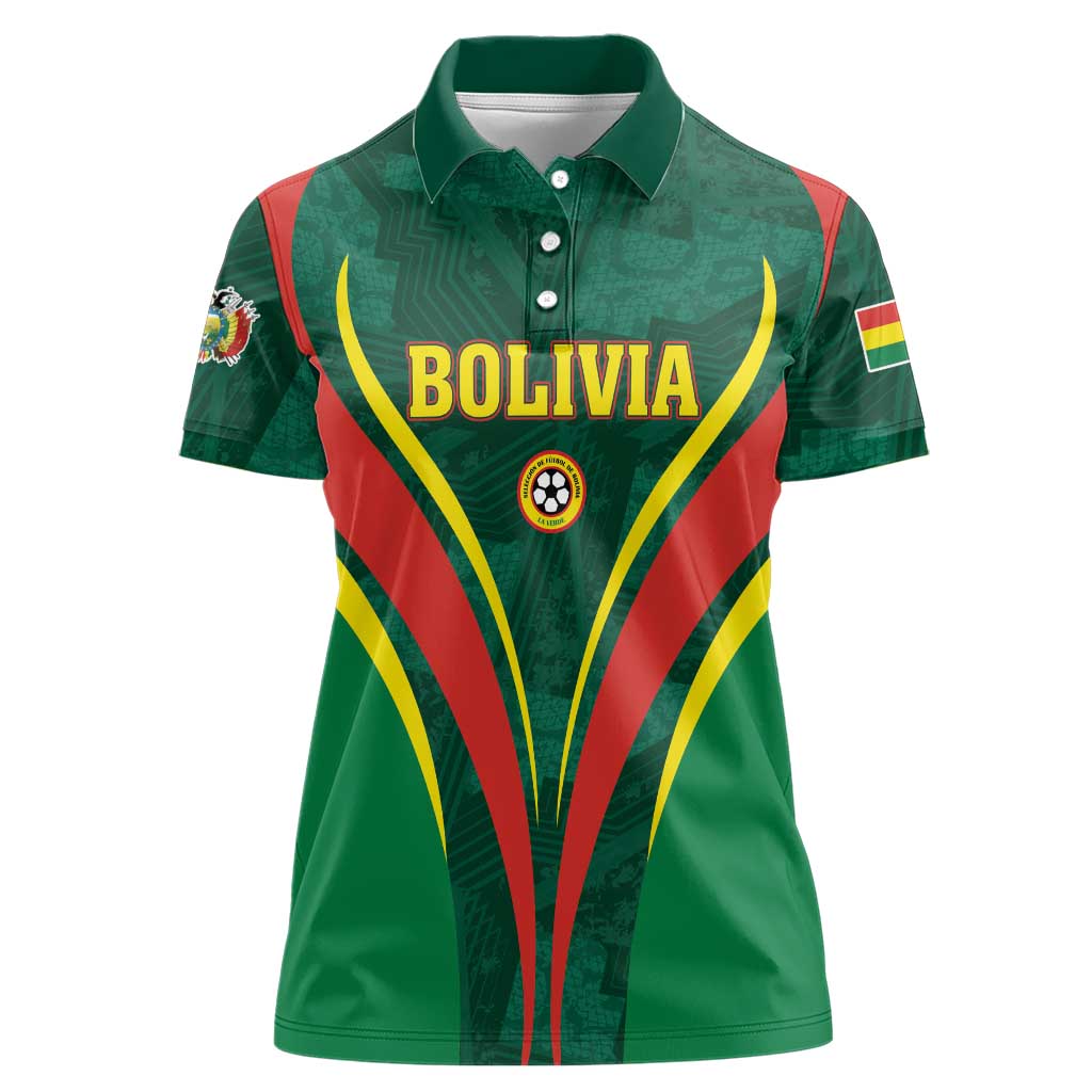 Custom Football 2026 Bolivia Women Polo Shirt La Verde Come On