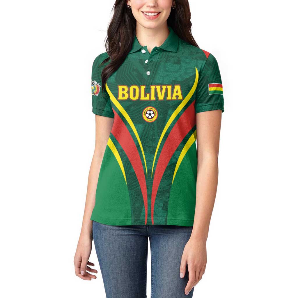 Custom Football 2026 Bolivia Women Polo Shirt La Verde Come On