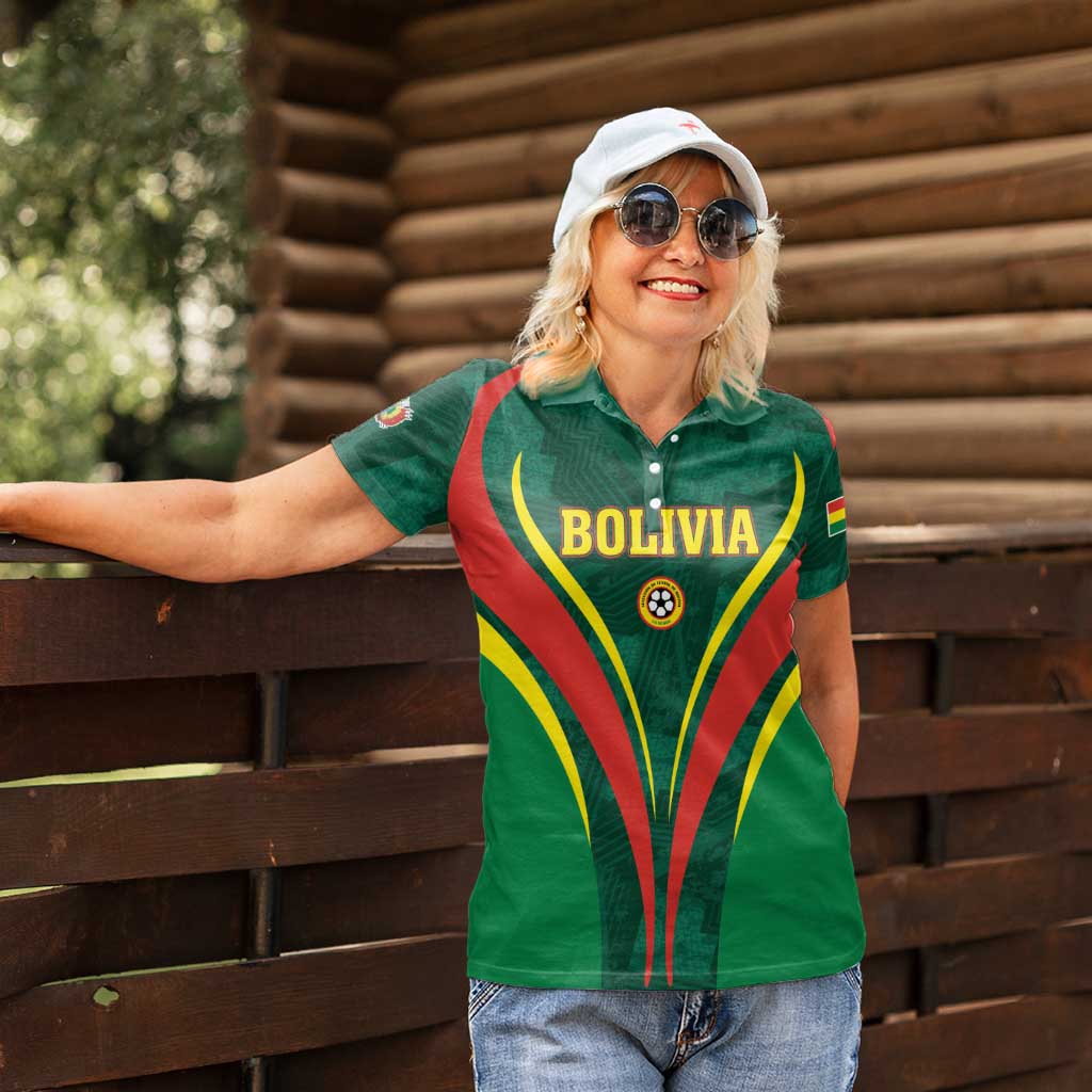 Custom Football 2026 Bolivia Women Polo Shirt La Verde Come On