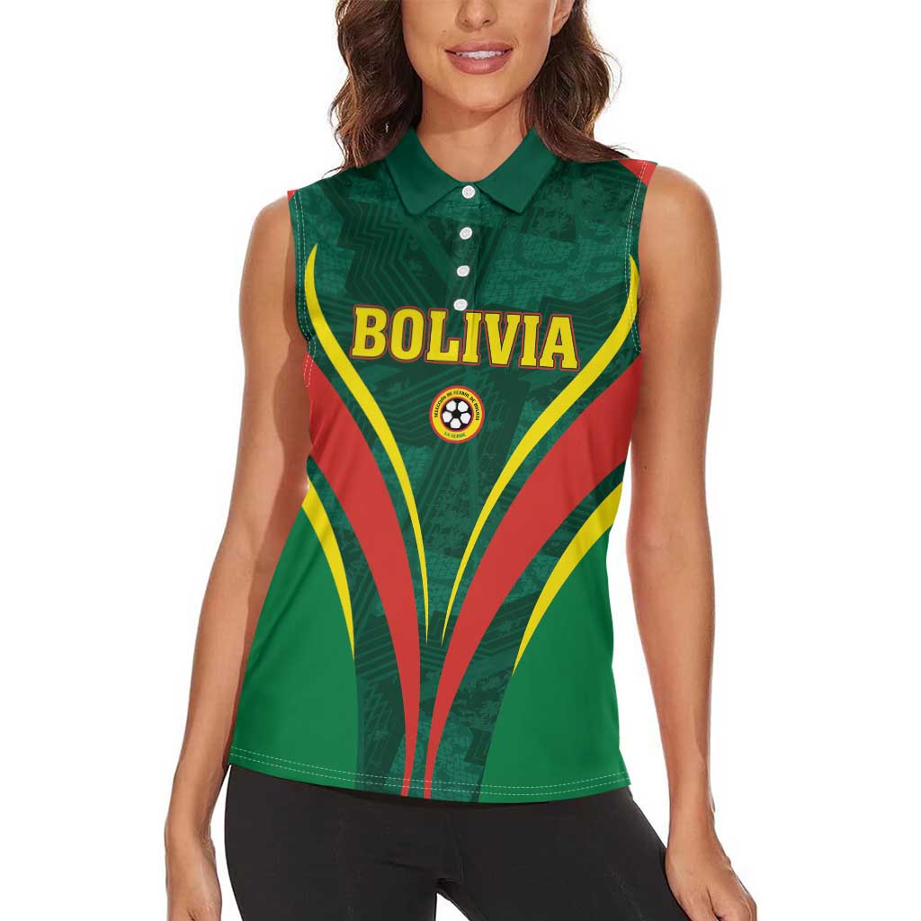 Custom Football 2026 Bolivia Women Sleeveless Polo Shirt La Verde Come On