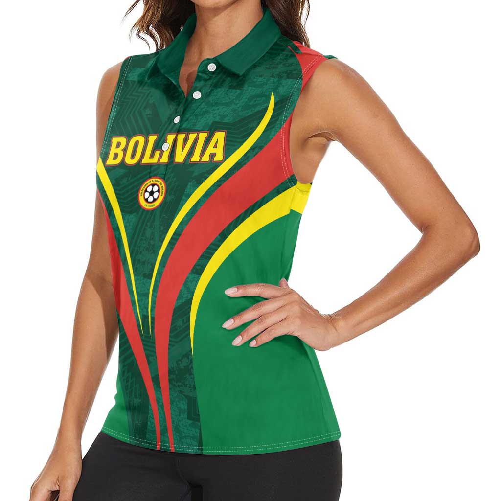Custom Football 2026 Bolivia Women Sleeveless Polo Shirt La Verde Come On