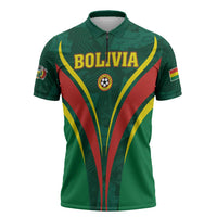 Custom Football 2026 Bolivia Zipper Polo Shirt La Verde Come On