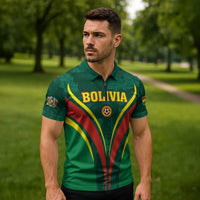 Custom Football 2026 Bolivia Zipper Polo Shirt La Verde Come On