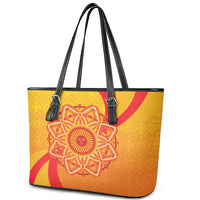 Inti Raymi Leather Tote Bag Inca Empire Spirit