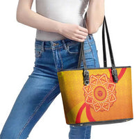 Inti Raymi Leather Tote Bag Inca Empire Spirit