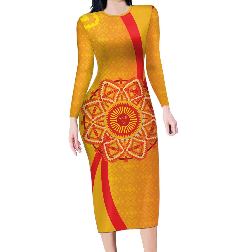 Inti Raymi Long Sleeve Bodycon Dress Inca Empire Spirit