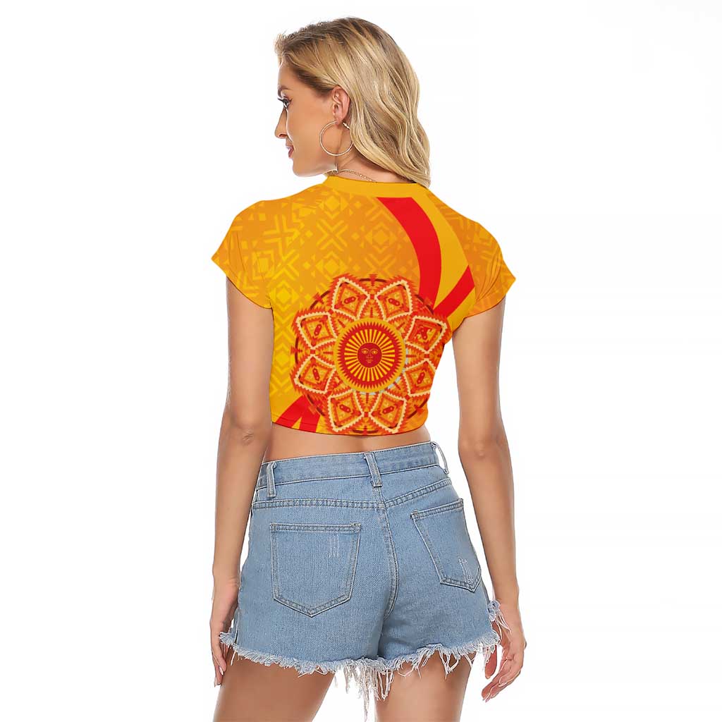 Inti Raymi Raglan Cropped T Shirt Inca Empire Spirit
