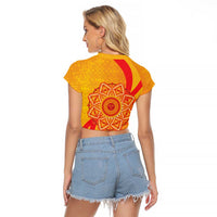Inti Raymi Raglan Cropped T Shirt Inca Empire Spirit