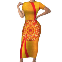 Inti Raymi Short Sleeve Bodycon Dress Inca Empire Spirit