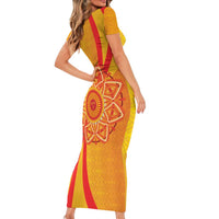 Inti Raymi Short Sleeve Bodycon Dress Inca Empire Spirit