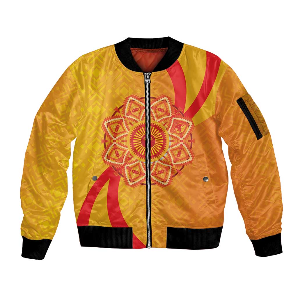 Inti Raymi Sleeve Zip Bomber Jacket Inca Empire Spirit