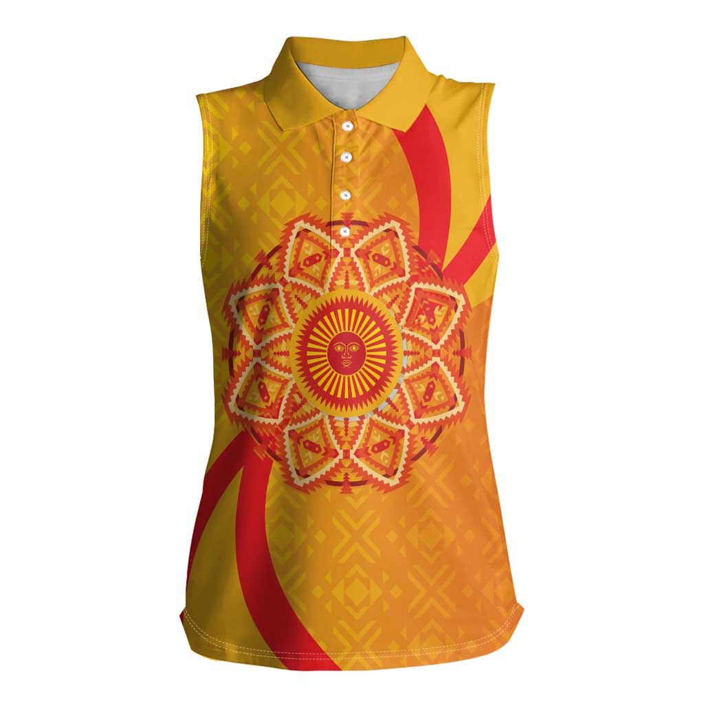 Inti Raymi Women Sleeveless Polo Shirt Inca Empire Spirit