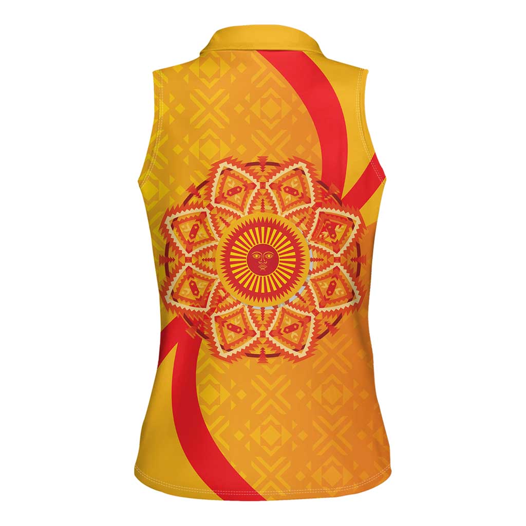 Inti Raymi Women Sleeveless Polo Shirt Inca Empire Spirit