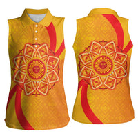 Inti Raymi Women Sleeveless Polo Shirt Inca Empire Spirit
