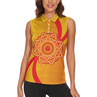 Inti Raymi Women Sleeveless Polo Shirt Inca Empire Spirit