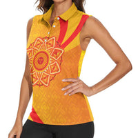 Inti Raymi Women Sleeveless Polo Shirt Inca Empire Spirit