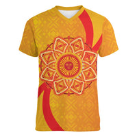 Inti Raymi Women V-Neck T-Shirt Inca Empire Spirit
