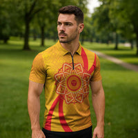 Inti Raymi Zipper Polo Shirt Inca Empire Spirit