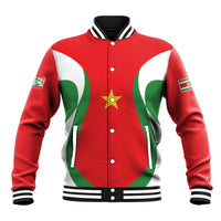 Custom Football 2026 Suriname Red Baseball Jacket Sranankondre Fubal Pluga