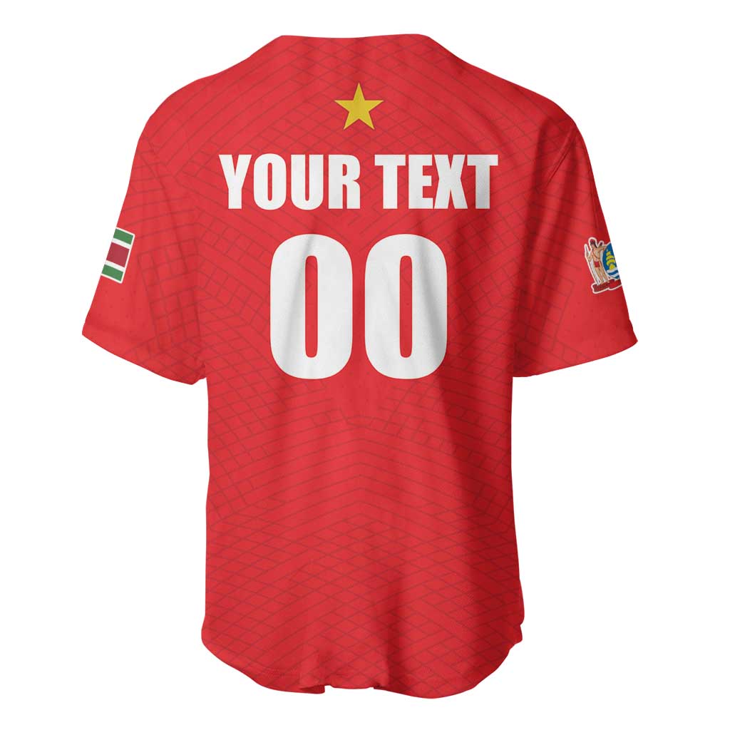 Custom Football 2026 Suriname Red Baseball Jersey Sranankondre Fubal Pluga