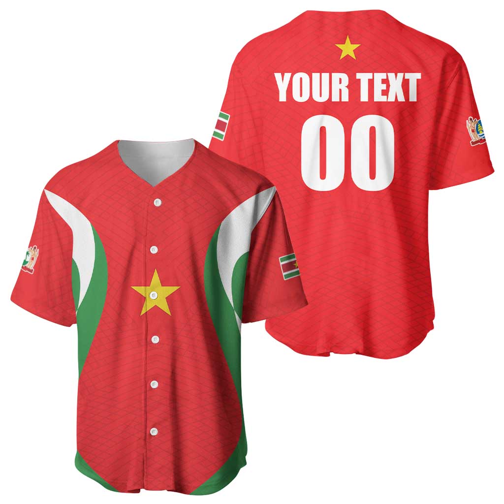 Custom Football 2026 Suriname Red Baseball Jersey Sranankondre Fubal Pluga