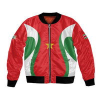 Custom Football 2026 Suriname Red Bomber Jacket Sranankondre Fubal Pluga