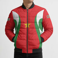 Custom Football 2026 Suriname Red Bomber Puffer Jacket Sranankondre Fubal Pluga