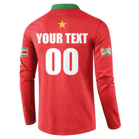 Custom Football 2026 Suriname Red Button Sweatshirt Sranankondre Fubal Pluga