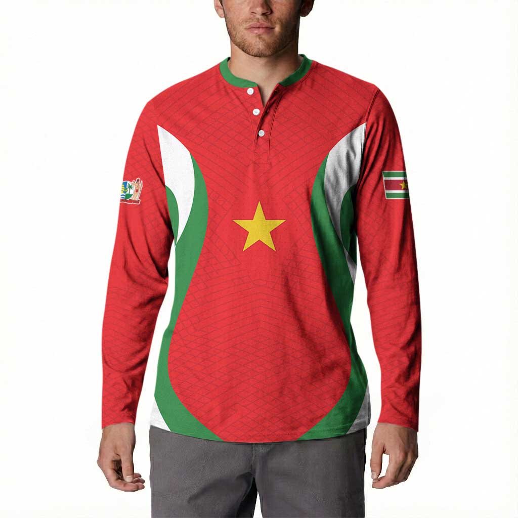 Custom Football 2026 Suriname Red Button Sweatshirt Sranankondre Fubal Pluga
