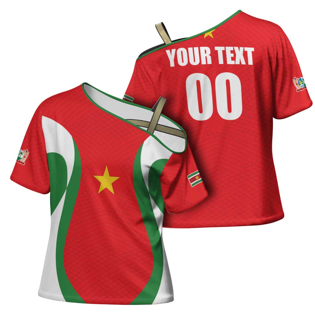 Custom Football 2026 Suriname Red Cross Shoulder Shirt Sranankondre Fubal Pluga
