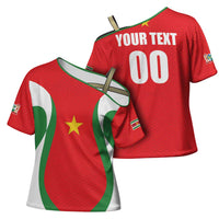 Custom Football 2026 Suriname Red Cross Shoulder Shirt Sranankondre Fubal Pluga