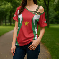 Custom Football 2026 Suriname Red Cross Shoulder Shirt Sranankondre Fubal Pluga
