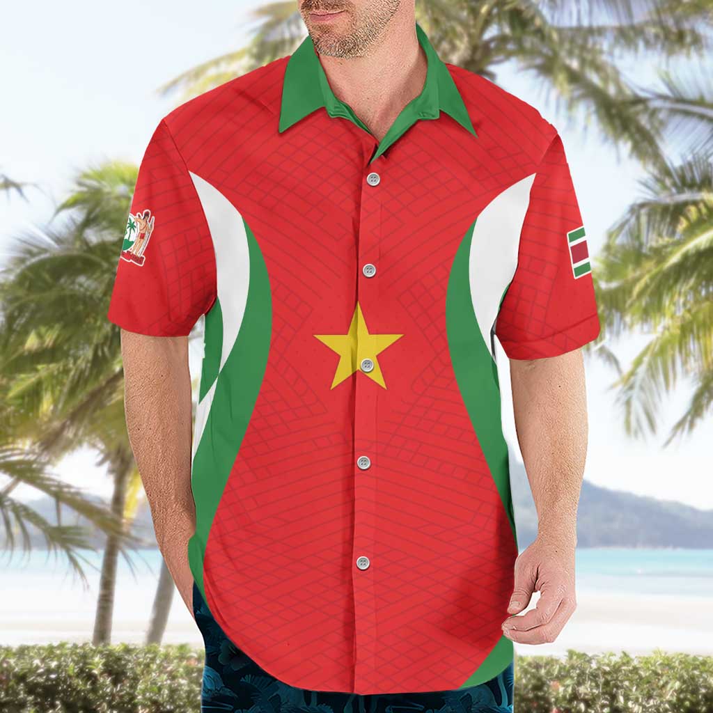 Custom Football 2026 Suriname Red Hawaiian Shirt Sranankondre Fubal Pluga