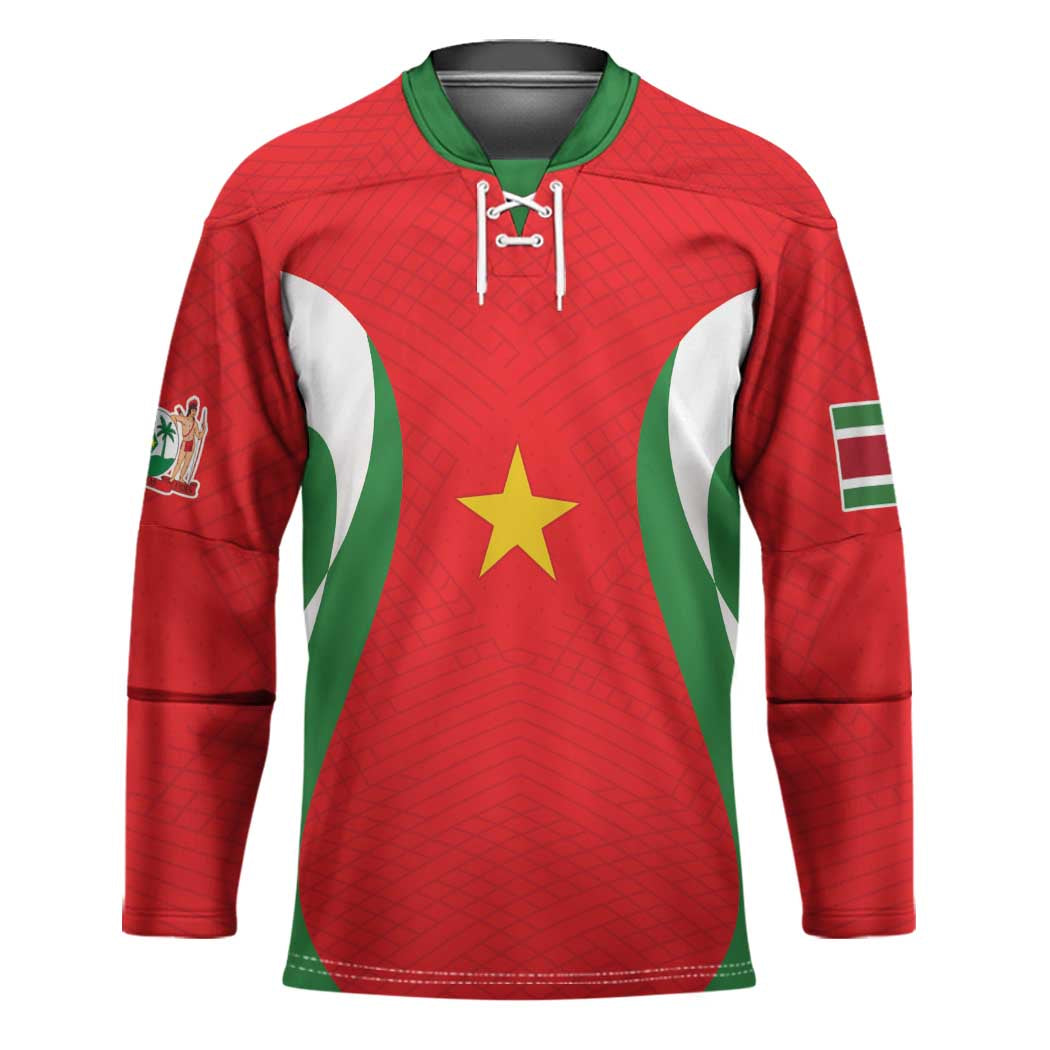 Custom Football 2026 Suriname Red Hockey Jersey Sranankondre Fubal Pluga