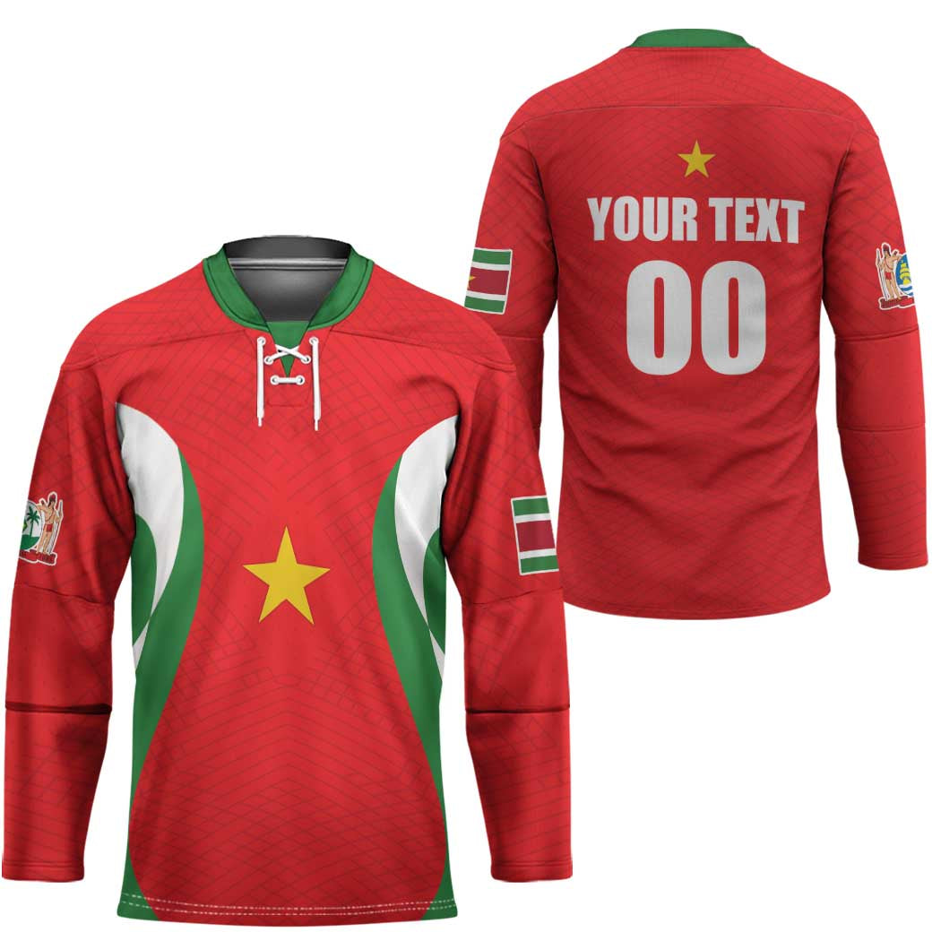 Custom Football 2026 Suriname Red Hockey Jersey Sranankondre Fubal Pluga