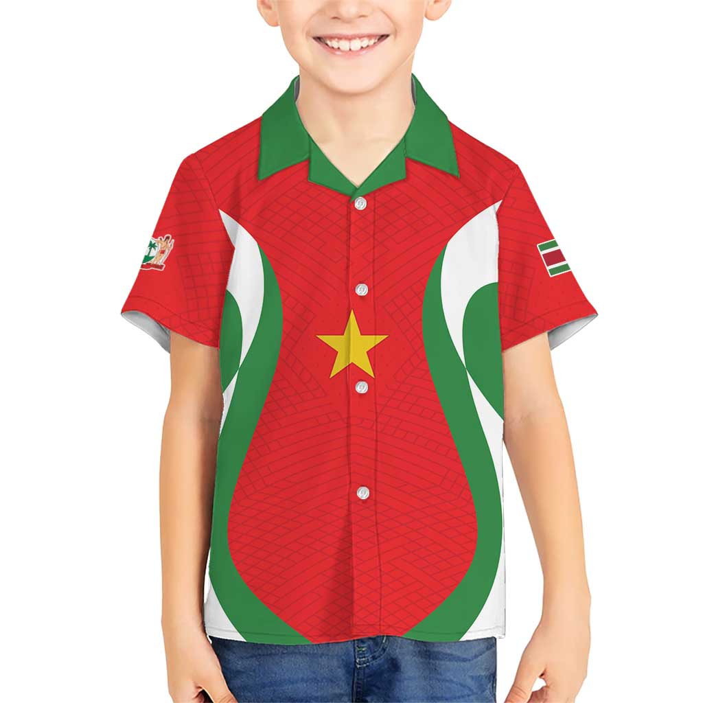 Custom Football 2026 Suriname Red Kid Hawaiian Shirt Sranankondre Fubal Pluga