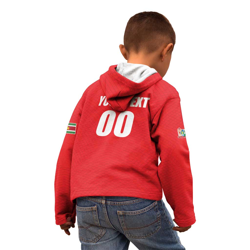 Custom Football 2026 Suriname Red Kid Hoodie Sranankondre Fubal Pluga
