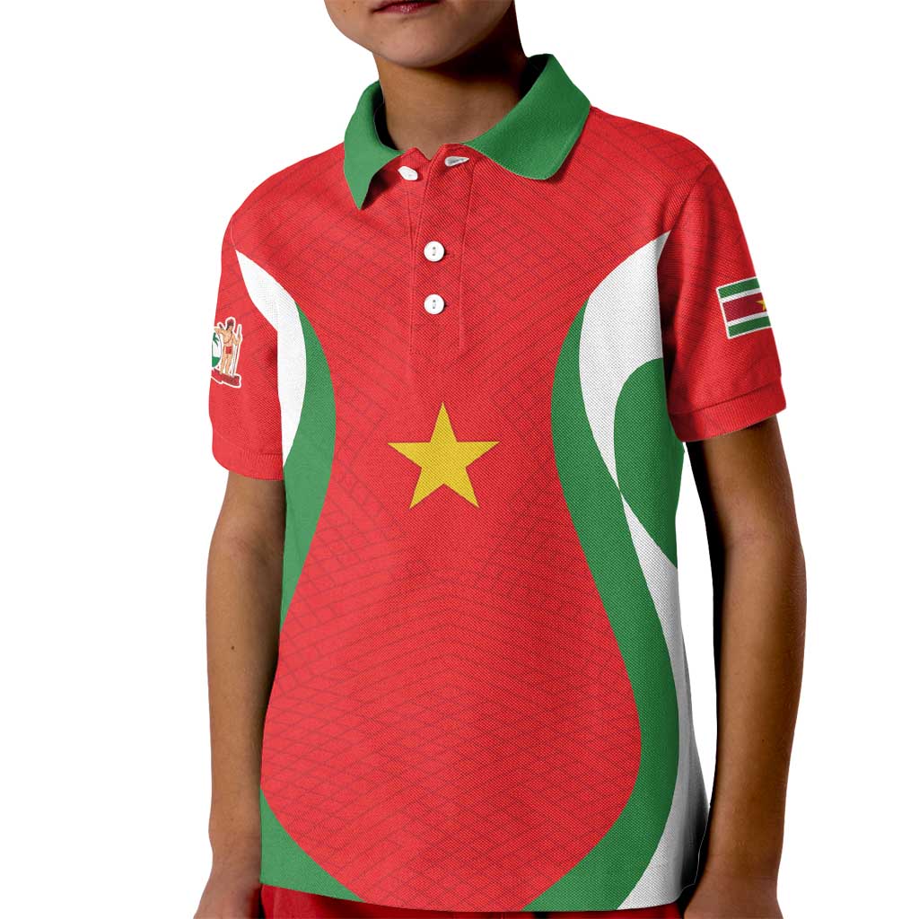 Custom Football 2026 Suriname Red Kid Polo Shirt Sranankondre Fubal Pluga