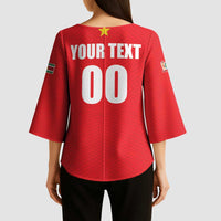 Custom Football 2026 Suriname Red Kimono Sleeve Blouse Sranankondre Fubal Pluga