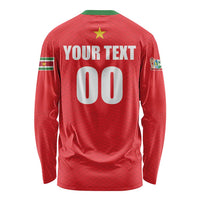 Custom Football 2026 Suriname Red Long Sleeve Shirt Sranankondre Fubal Pluga