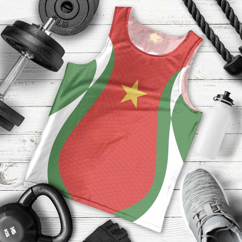 Custom Football 2026 Suriname Red Men Tank Top Sranankondre Fubal Pluga