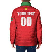 Custom Football 2026 Suriname Red Padded Jacket Sranankondre Fubal Pluga
