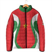Custom Football 2026 Suriname Red Padded Jacket Sranankondre Fubal Pluga