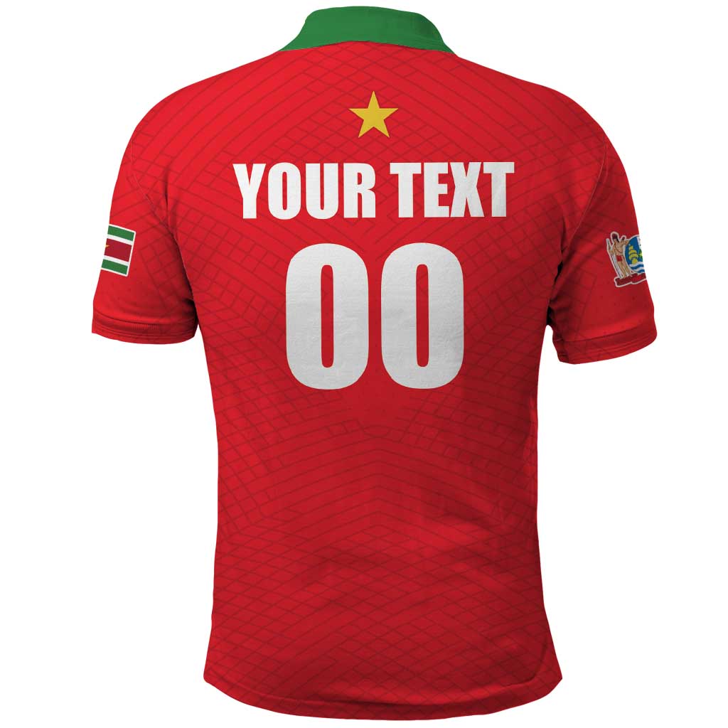Custom Football 2026 Suriname Red Polo Shirt Sranankondre Fubal Pluga