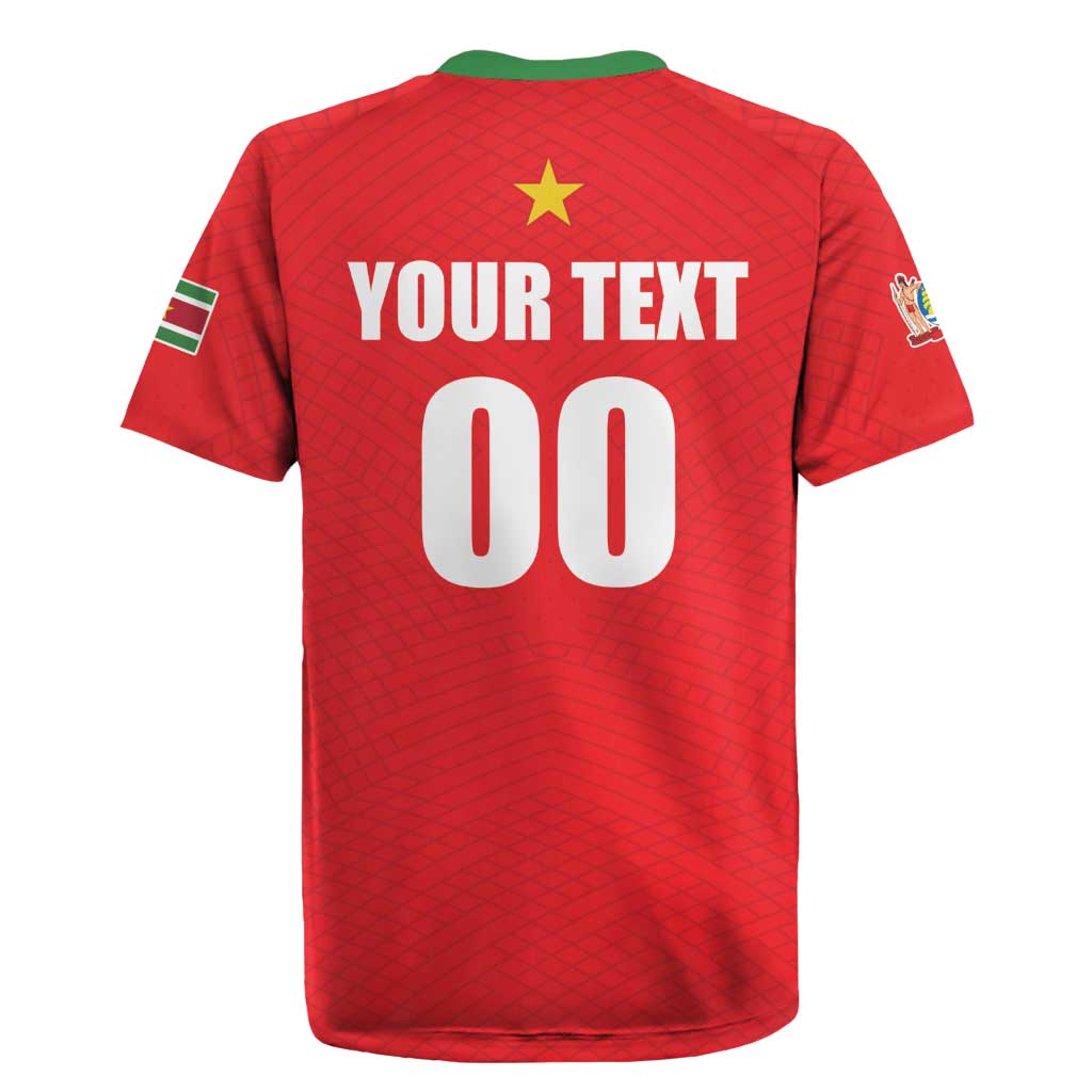 Custom Football 2026 Suriname Red Rugby Jersey Sranankondre Fubal Pluga
